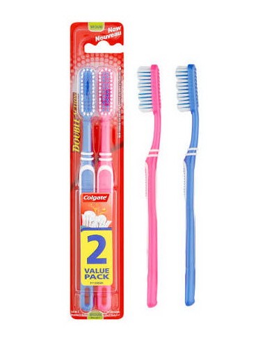 Colgate Double Action - Confezione Da 2 Spazzolini - Setole Medie